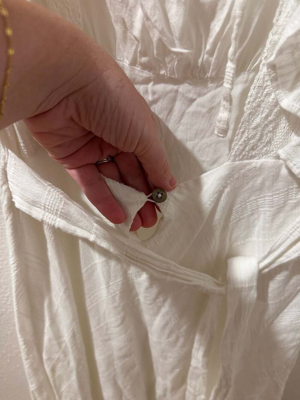 Free People Midi Maxi Dress Size XL White Ruffle Cottagecore - Picture 11 of 12